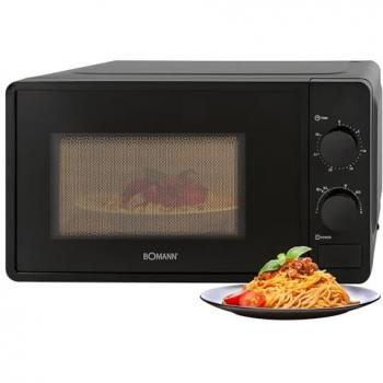 Microondas Bomann MW 6014 CB Negro 20L 1150W, 6 Niveles de Potencia, Temporizador de 30 Minutos