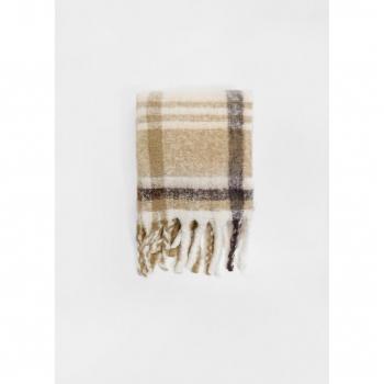 Khaki Checked Scarf OS