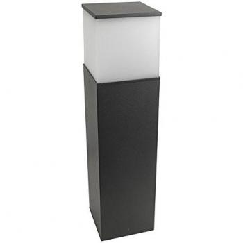 Bolardo Cubik E27, 60cm, aluminio y policarbonato, gris urbano claro, IP54