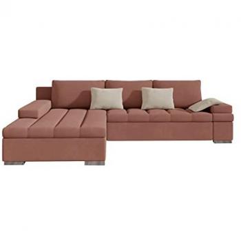 Sofá rinconero Comfivo 169, Uttario Velvet, función de descanso, caja de ropa de cama, 310x175x83cm