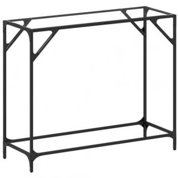 Mesa Consola Superficie Vidrio Transparente Acero 98x35x81 cm