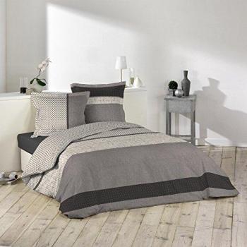 Douceur d 'Intérieur 1641601 Lorenzo Juego con 2 fundas de almohadas, algodón, 260 x 240 cm), multicolor