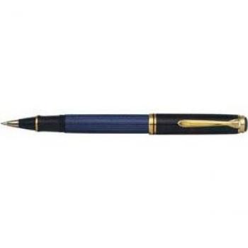 Pelikan lujo Souveran R800 – Bolígrafo de punta rodante, color negro y azul