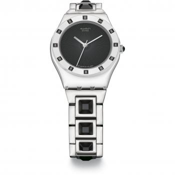Swatch Women's Wrist Watch Nuit Sauvage Yls155G with Stainless Steel Bracelet Strap