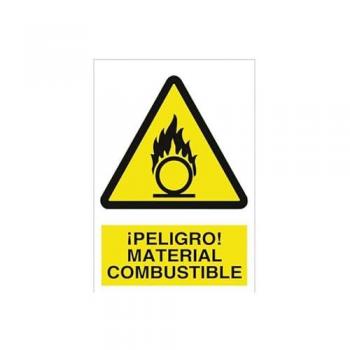Señal de Peligro - Material Combustible - Poliestireno 210x148 mm