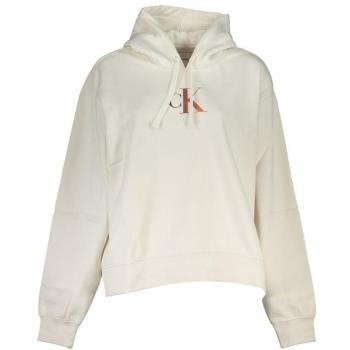 Calvin Klein Women's Gradient Logo Hoodie - White XS Fleece Sweatshirt
