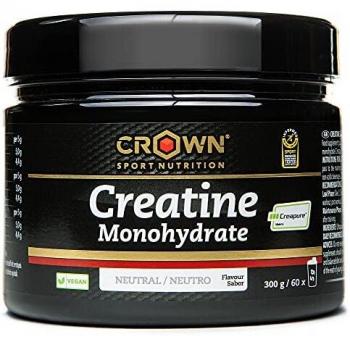 Crown Sport Nutrition Creatina Monohidrato Creapure con certificado antidoping Informed Sport, Suplemento para Deportistas, Polvo sabor Neutro - 300 g