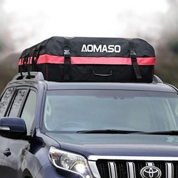 Aomaso Car Top Carrier Waterproof Roof Top Cargo Rack 10 Cubic Feet Storage Box Roof Top Bag for Travel and Luggage Transportation