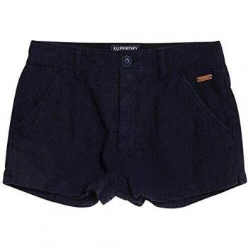 Superdry Broderie - Pantalones cortos para mujer, color azul marino azul S
