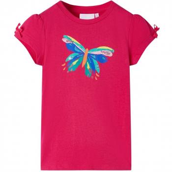 Camiseta infantil rosa chillón 104