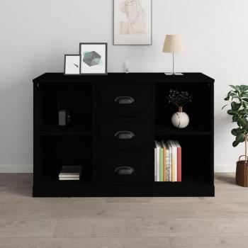 Aparador negro de madera contrachapada 104,5x35,5x67,5 cm