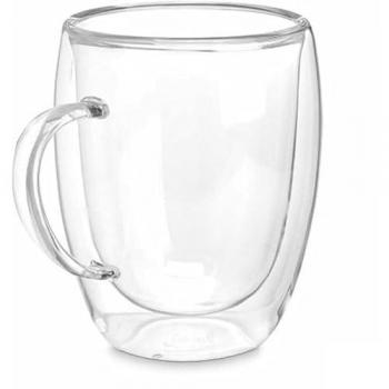 Taza Mug Transparente de Vidrio Borosilicato 343 ml - Paquete de 24 Unidades