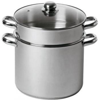 Couscoussier Inox 24 cm 9 L Baumalu para Todos los Fuegos con Tapa de Vidrio