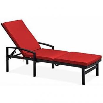 Cojín para tumbona rojo 186 x 53 x 5 cm