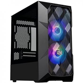 Cooler Master TD300 Mesh Caja PC - Minitorre, Alto Flujo de Aire, 2 Ventiladores ARGB de 120mm, Admite MB Micro-ATX y Mini-ITX, Panel Lateral de Vidrio Templado, Parte Superior Extraíble, Hub ARGB/PWM