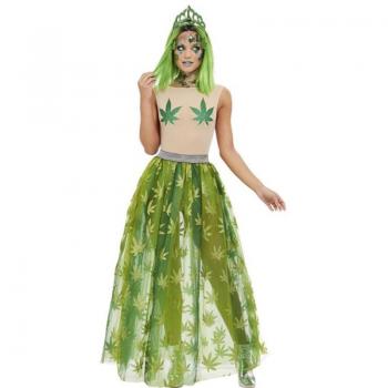 Disfraz de Reina del Cannabis Verde para mujer