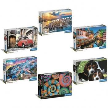 Clementoni Puzzle 500 Piezas Fiat 500 Rojo HQC Compact Modelos Surtidos
