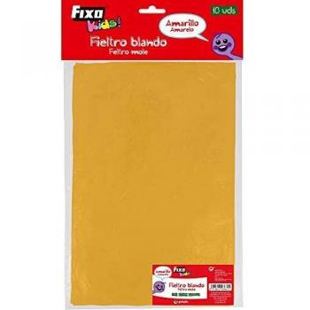 Fixo Bolsa de 10 Unidades de Fieltro, Amarillo, 20 x 30 cm