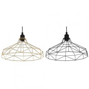 Lámpara de Techo Home ESPRIT Negro Dorado Metal 50 W 39 x 39 x 25 cm (2 Unidades)