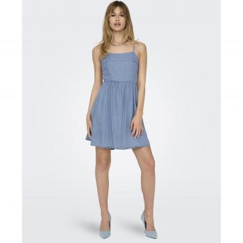 Only - Vestido corto fluido, vestido largo Brighton azul