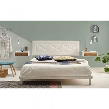 Cabecero Tapizado R55 de 90-105 cm, Color Blanco