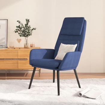 Sillón de relax de tela azul vidaXL - Sillón cómodo y moderno, tapizado en tela azul, estructura robusta, diseño ergonómico, ideal para descanso y relajación