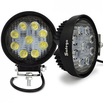 Safego 2x Focos LED Tractor 27W Focos LED 12V 24V Faros LED Trabajo LED Impermeable Luz de Niebla Blanco para 4x4 Coche Camino Offorad Barco Moto ATV UTV SUV 4WD