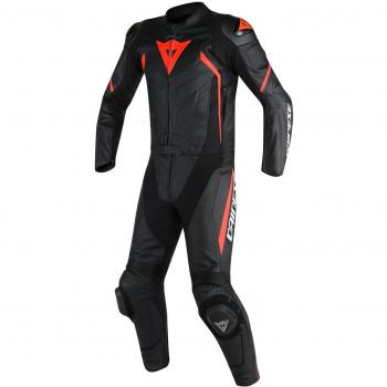 Dainese-AVRO D2 2 PCS Mono , Negro/Negro/Rojo-Fluo, Talla 50