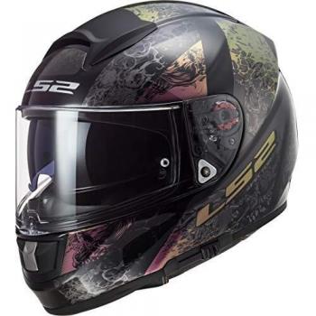LS2 NC Casco per Moto, Hombre, Negro, XL