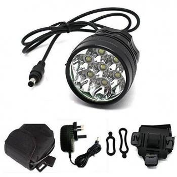 XM-L T6 MTB - Juego de linterna frontal con 7 luces Cree XM y cargador para bicicleta, 10.000 lúmenes