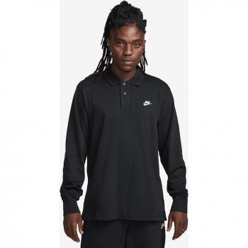 Nike Club Long Sleeve Knit Polo Shirt for Men - Black, Size L