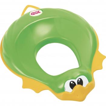 Reductor WC Ducka OkBaby - Reductor de inodoro para niños, diseño ergonómico, fácil de limpiar, antideslizante, adecuado para inodoros estándar, portátil y ligero