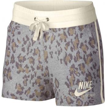 Nike W NSW Gym VNTG Short Leopard Pantalón, Mujer, Atmosphere Grey Sail, S