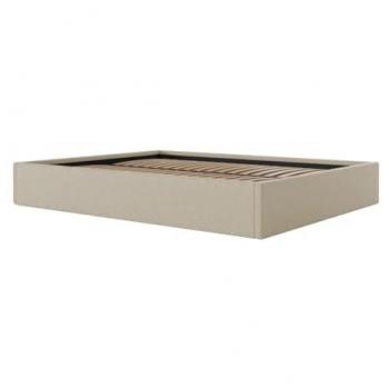 Canapé abatible de tela rizada con almacenamiento - 180 x 200 cm - Beige - PONTOS de YSMÉE