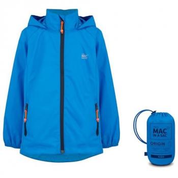 Mini Packable Waterproof Jacket for Kids - Ocean Blue - Size 2-4 Years