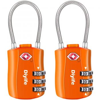 Diyife TSA Equipaje Locks, [2 Paquetes] 3 DíGitos Seguridad Candado, CombinacióN Candados, Bloqueo De CóDigo para Maletas Equipaje Viaje, Etc.