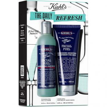 Kiehl's Since 1851 The Daily Refresh Facial Fuel Gift Set - Men's skincare set, includes facial fuel energizing tonic, facial fuel moisturizer, and facial scrub; designed to refresh and invigorate tired skin; suitable for all skin types;
