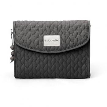Suavinex Neceser Bebé Recién Nacido Antracita Wonderland, Tejido Robusto, Cierre de Solapa con Imán, Impermeable, para Organizar y Llevar los Accesorios de A