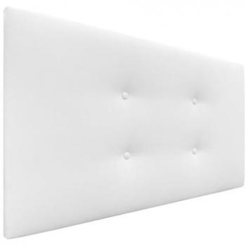 Cabecero Tapizado de Polipiel o Tela Aqualine Pro con 2 Hileras de Botones - Blanco (95x50cm, para camas 70/80/90)