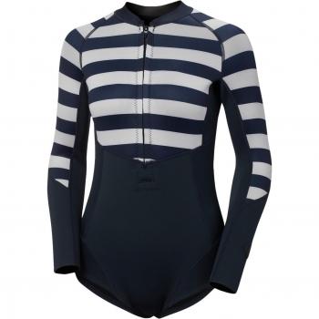 Bañador de mujer Helly Hansen Waterwear Longsleeve azul marino blanco - XL
