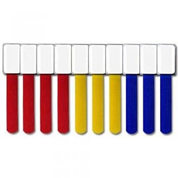 LABEL THE CABLE Small Hook and Loop Cable Labels for Perfect Cable Management - Cable Labelling for Organised Cables - LTC Mini Tags - Pack of 10 - Assorted Colours - LTC 2530