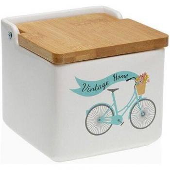 Salero con Tapa Versa Bicicleta Cerámica Dolomita 12,2 x 11,5 x 12,2 cm