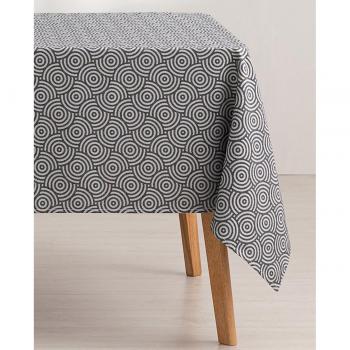 Mantel antimanchas jacquard Ring antracita