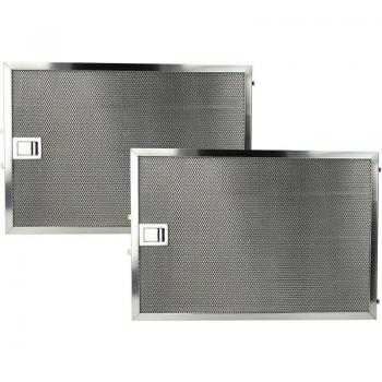 Filtro metálico de grasa Vhbw 2x para campana extractora, reemplazo Miele 8270400 y 8262710, acero inoxidable - 36,8 x 25,4 x 0,9 cm