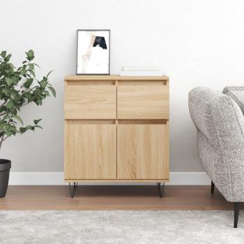 Aparador de madera contrachapada roble Sonoma 60x35x70 cm marrón