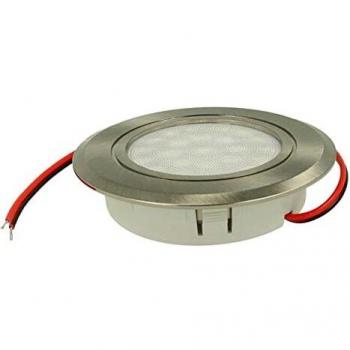 Mini Faretto LED Empotrable con Control Táctil y Regulador de Intensidad, Carcasa de Níquel Satinado, 3000K, DC12V/DC24V, 3W, Agujero de 55