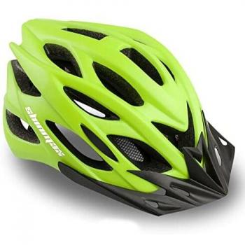 Shinmax Casco Bicicletacon Visera,Casco de Ciclismo Sport,Protección de Seguridad Vial en Bicicleta,Bici Ciclismo para Adulto con Luz Trasera LED,Cascos de Bicicleta BMX Mountain Mujeres Adultos