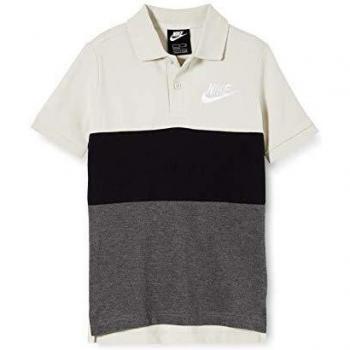 NIKE B NSW Polo Matchup Colorblock, Niños, Light Bone/Black/Charcoal Heathr/White, L