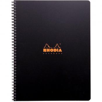 Notebook A4+ Rhodiactive - Líneas horizontales + casilla para título + margen - Negro