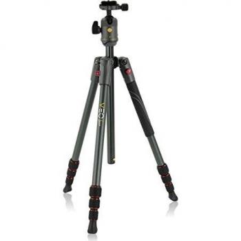 Vanguard Veo 2 204AB Trípode Compacto y Ligero de Aluminio, Color Rojo
